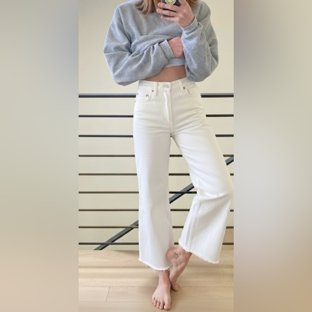 SABLYN $325 Sammy straight High-Rise Straight Leg Jeans Denim Raw Hem - Size 29